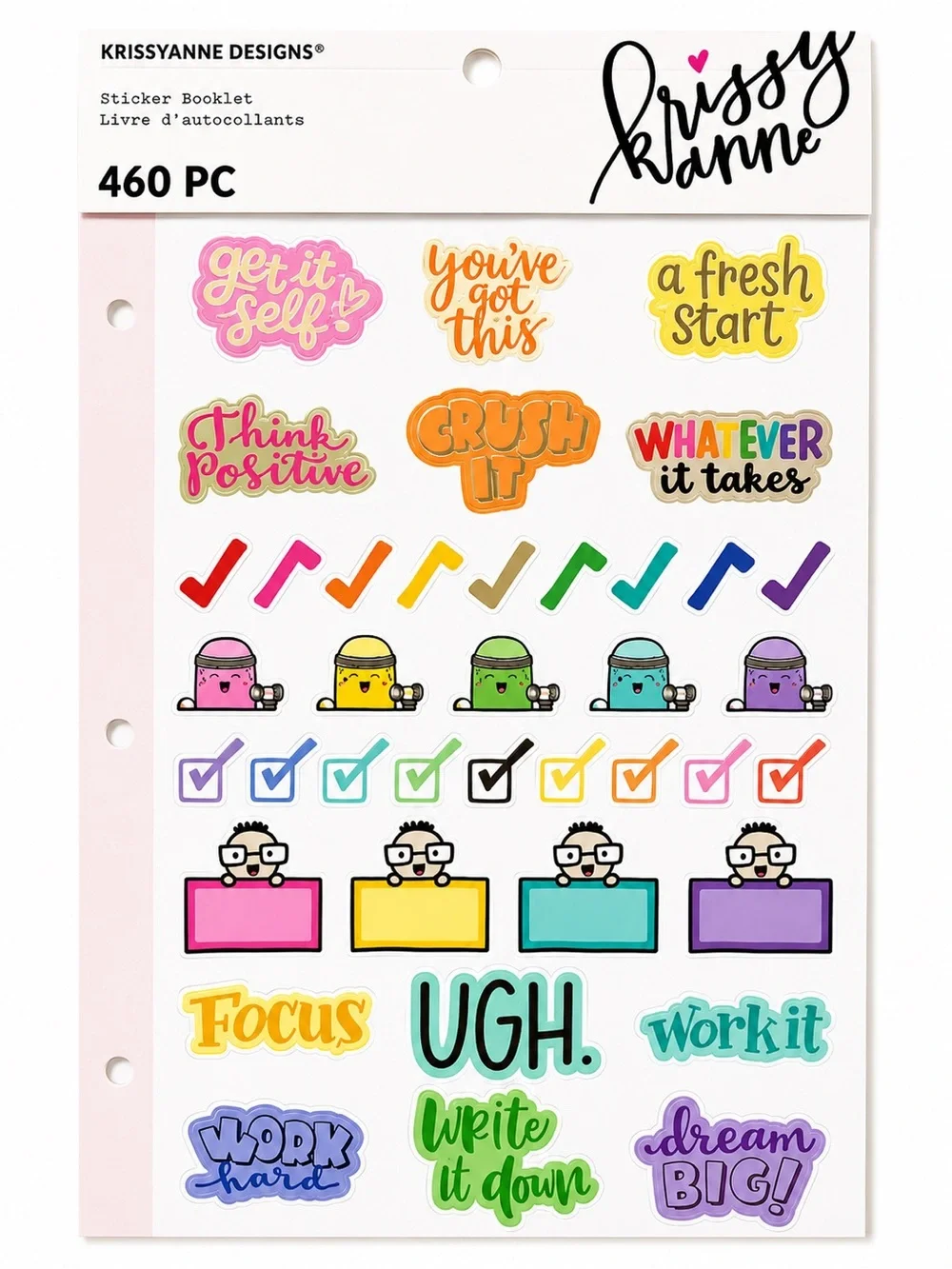 KrissyAnne Designs 460 Piece Motivational Planner Sticker Booklet